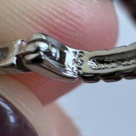 Sterling Silver 925 Textured Rectangle Huggie Hoop Earrings - Picture 5 of 6